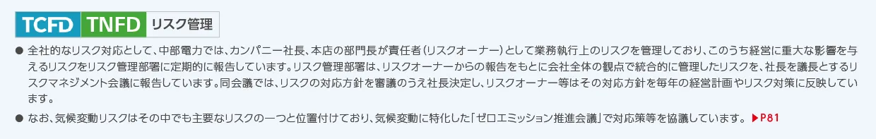 【TCFD・TNFD】リスク管理