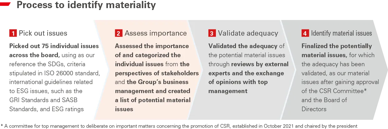 Process to identify materiality