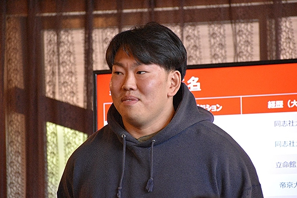 新入部員　本郷選手（立命館大学出身）